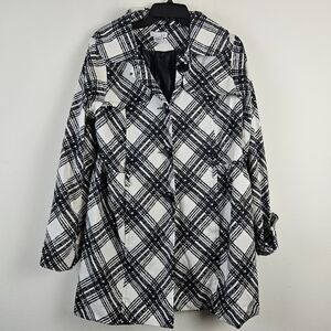 LUII Black White Lined Size XL Coat Jacket Lightweight